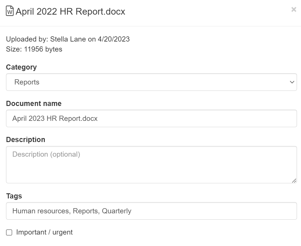 Document properties